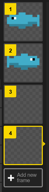 4 frames, 2 fully drawn ones and 2 new empty ones