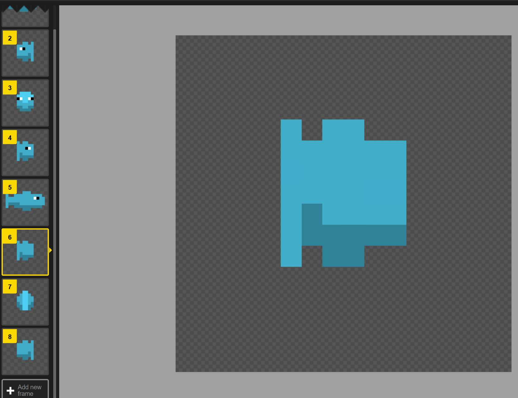 Back end of the fish at an angle